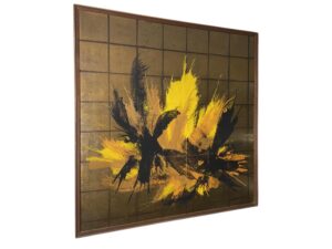 Vintage Mid-Century Modern Framed Modernist Oil on Canvas Painting Signed Ciro