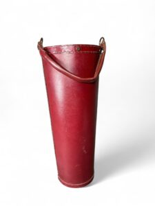 Vintage Leather Cylindrical Fireman's Bucket Brigade Bucket